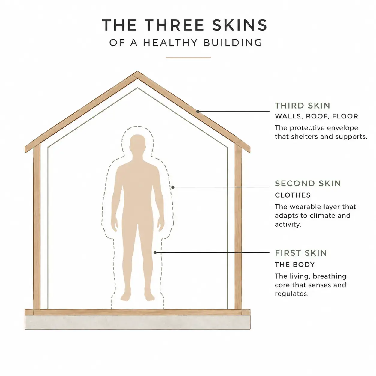 Diagram of the three skins of a healthy building
