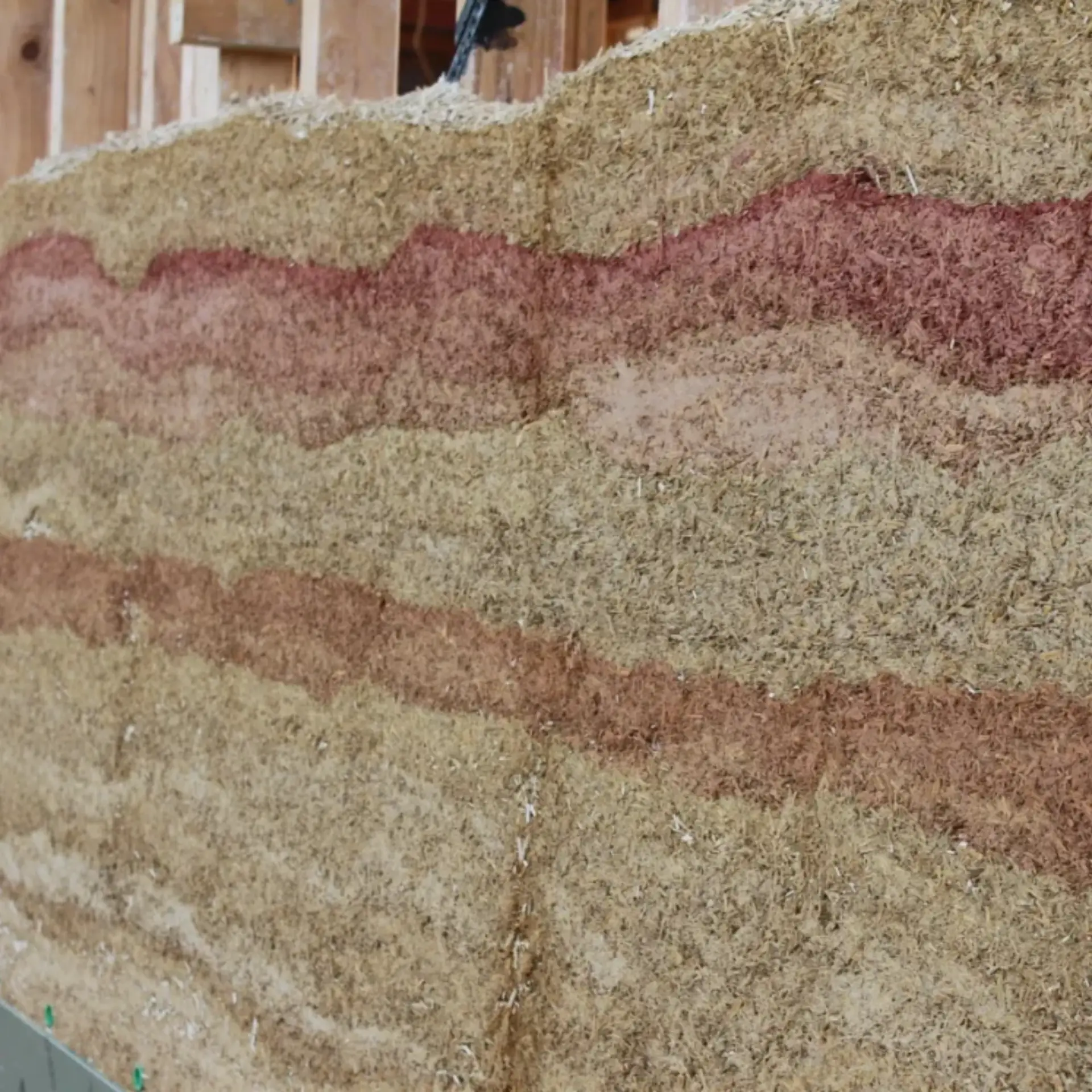 Close-up of natural hempcrete wall material